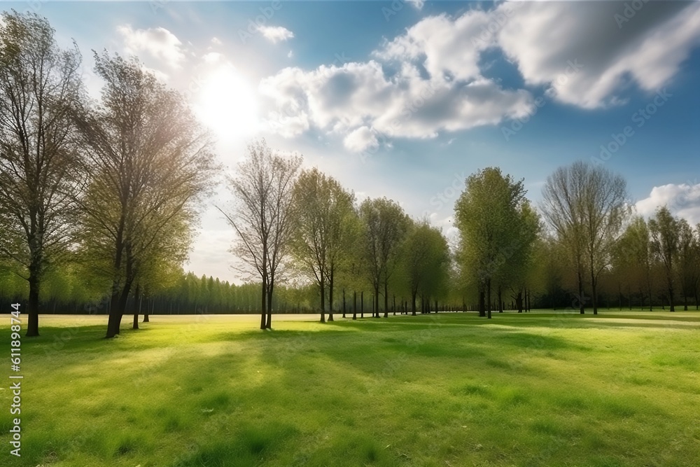 landscape with trees. 