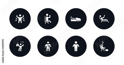 symbol for mobile filled icons set. filled icons such as ecstatic human, satisfied human, sleepy human, relaxed drunk hurt full lazy vector.