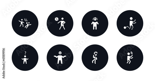 symbol for mobile filled icons set. filled icons such as bad human, impatient human, horrible human, guilty confused disappointed scared blah vector.