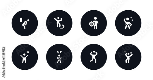 symbol for mobile filled icons set. filled icons such as exhausted human, pissed off human, safe human, anxious happy heartbroken surprised determined vector.