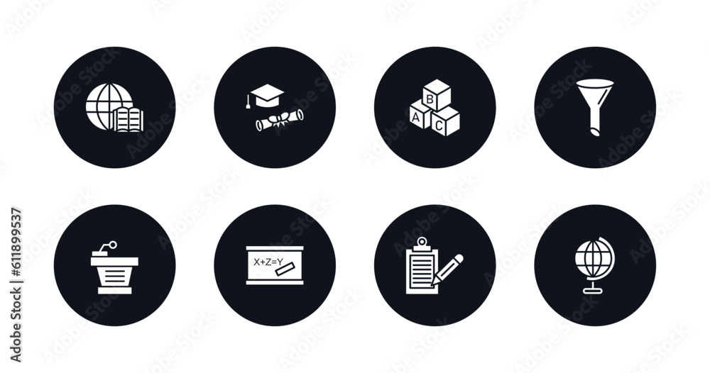 symbol for mobile filled icons set. filled icons such as international studies, graduation diploma, baby abc cubes, chemistry funnel, classroom tribune, blackboard eraser, written clipboard, symbol for mobile filled icons set. filled icons such as international studies, graduation diploma, baby abc cubes, chemistry funnel, classroom tribune, blackboard eraser, written clipboard,