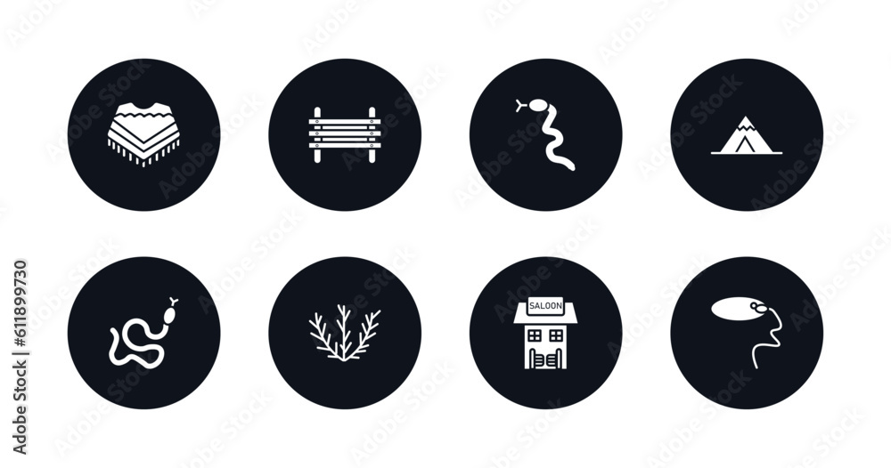 symbol for mobile filled icons set. filled icons such as poncho, paddock, crotalus, wigwam, snake, tumbleweed, desert saloon, lasso vector. symbol for mobile filled icons set. filled icons such as poncho, paddock, crotalus, wigwam, snake, tumbleweed, desert saloon, lasso vector.