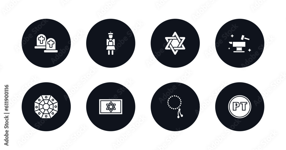 symbol for mobile filled icons set. filled icons such as cemetery, army, david, blacksmith, pa kua mirror, israel star of david, beads, portuguese vector. symbol for mobile filled icons set. filled icons such as cemetery, army, david, blacksmith, pa kua mirror, israel star of david, beads, portuguese vector.