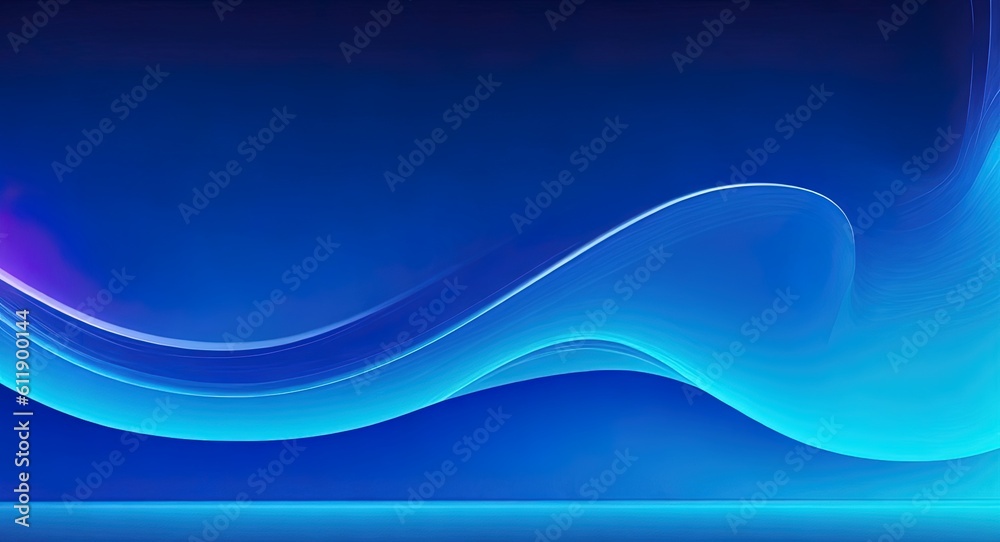 abstract blue wave background, Generative AI abstract blue wave background, Generative AI