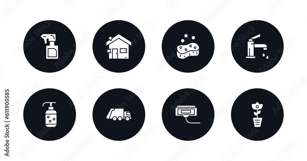 symbol for mobile filled icons set. filled icons such as wiping sprayer, house cleanin, soap cleanin, faucet cleanin, wiping soap, garbage truck compress rose vector. symbol for mobile filled icons set. filled icons such as wiping sprayer, house cleanin, soap cleanin, faucet cleanin, wiping soap, garbage truck compress rose vector.