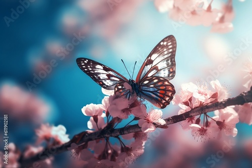 butterfly on flower.  © D