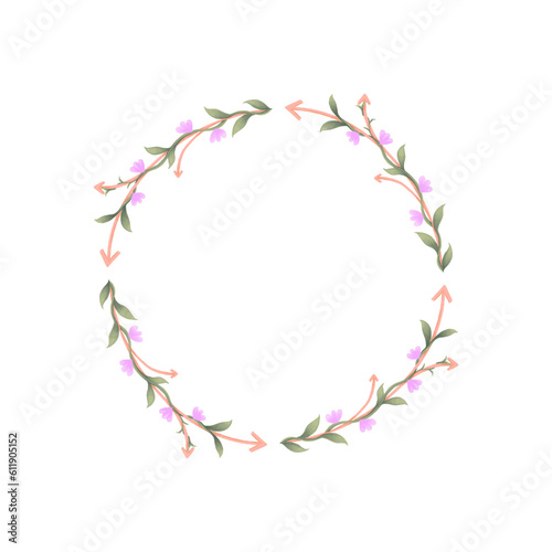 Arrow circle floral paint
