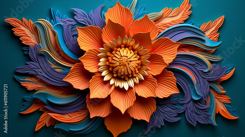 composition of 3d flowers volumetric painting. generative .. ai