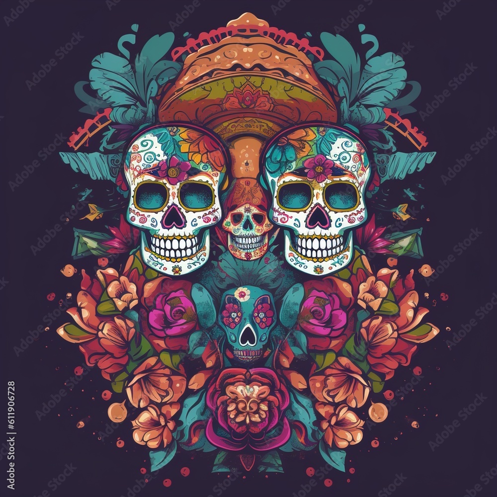 Dia de los muertos, Day of the dead, Mexican holiday, festival. Dia de los muertos, Day of the dead, Mexican holiday, festival.