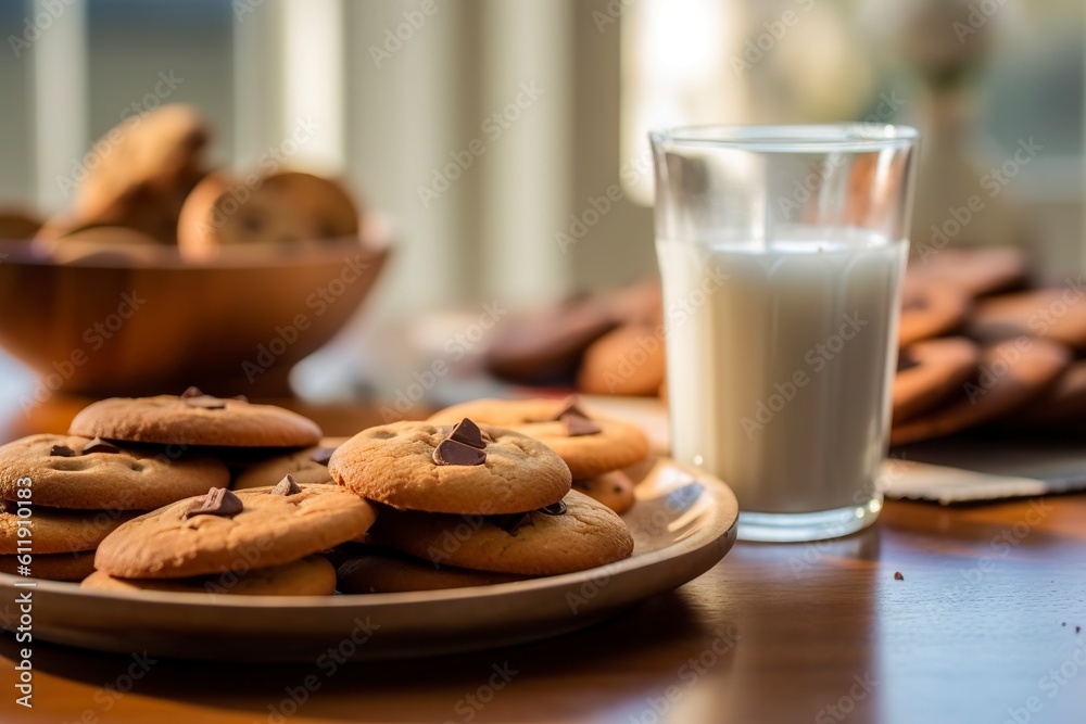 Delicious and Nutritious Milk-Based Breakfasts with Chocolate Cookies. AI Generated. Delicious and Nutritious Milk-Based Breakfasts with Chocolate Cookies. AI Generated.