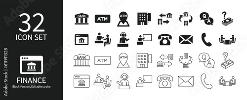Icon set related to banking