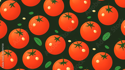 background of red tomatoes pattern created with Generative Ai 