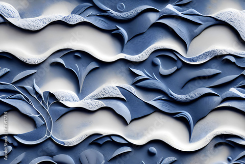 abstract decorative relief navy blue stucco wall texture HD photo