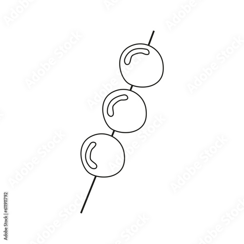 Vector illustration of dango dessert in doodle style