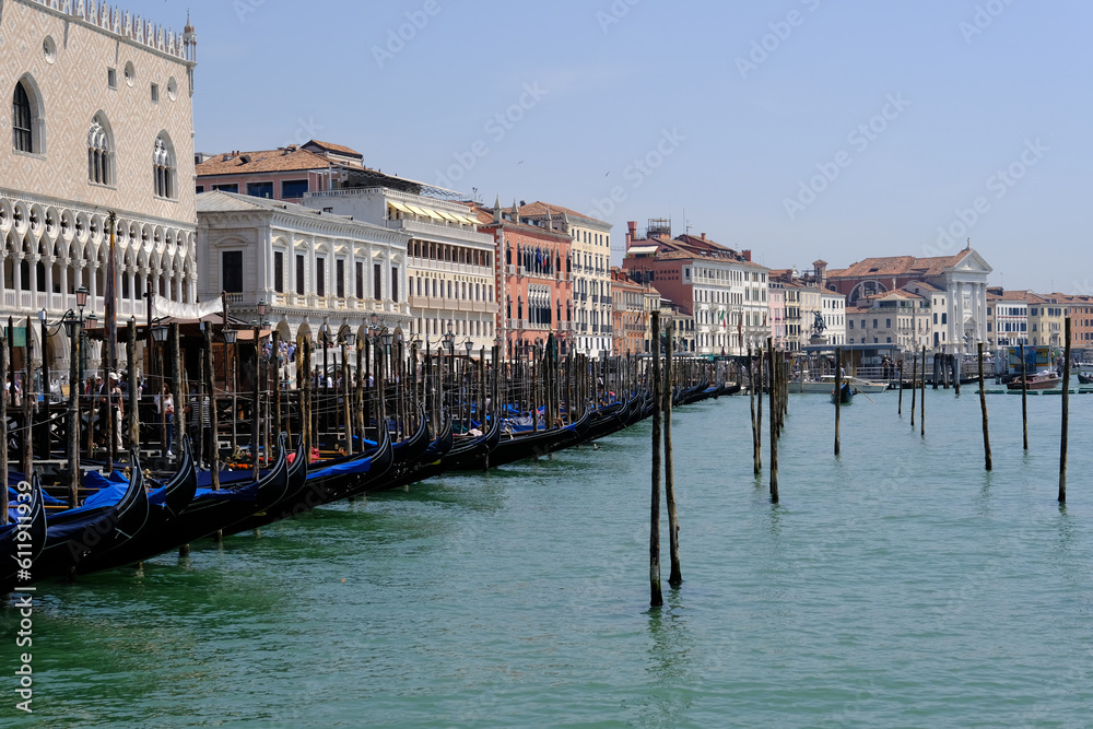 Venice Italy - Grand Canal view to Gondola service at San Marco Square