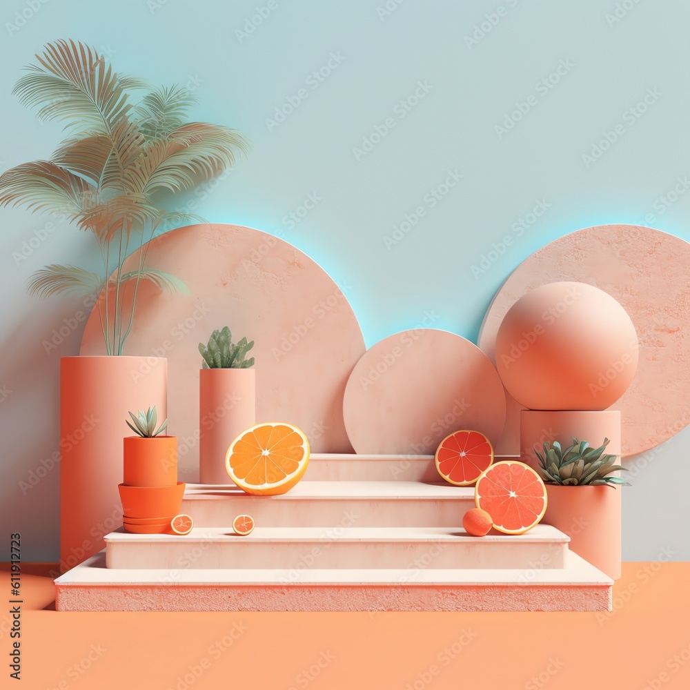 Fototapeta premium realistic 3d podium pedestal stand for product photo