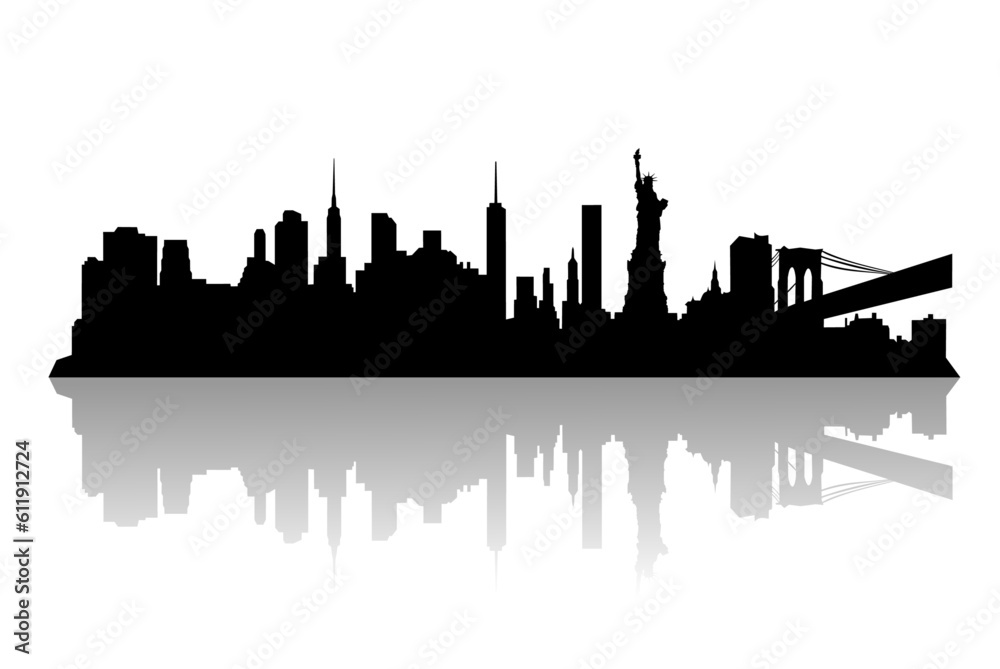 New York City Skyline Vector Illustration.