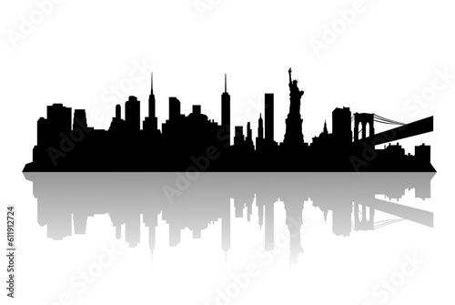New York City Skyline Vector Illustration.