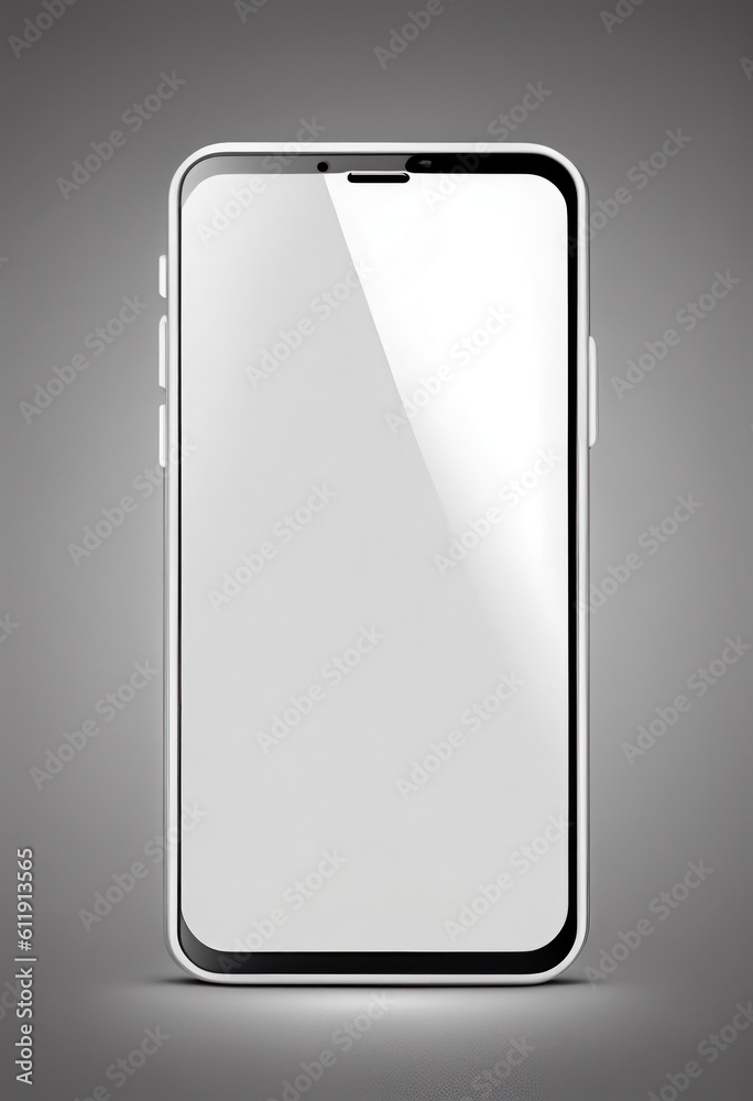 Modern smartphone with blank screen. Generative AI.