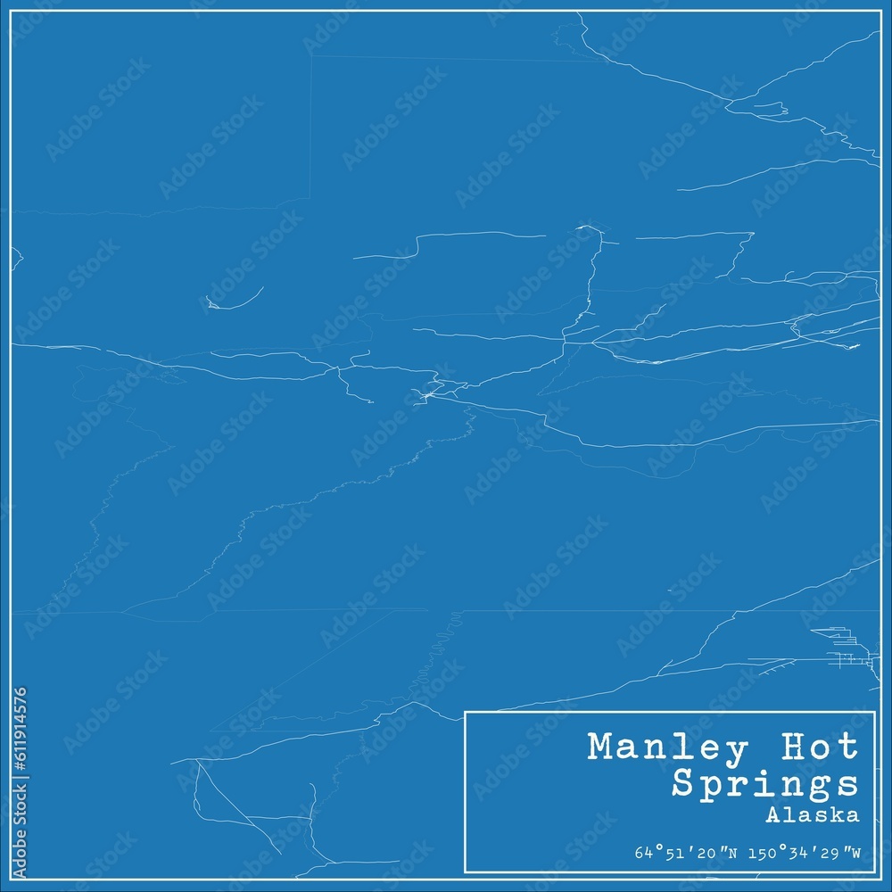 Blueprint US city map of Manley Hot Springs, Alaska. Blueprint US city map of Manley Hot Springs, Alaska.