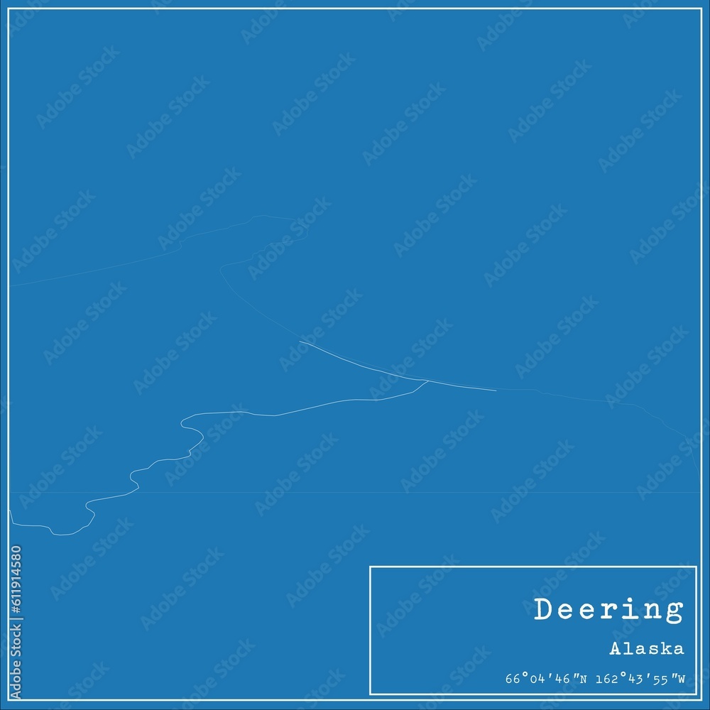 Fototapeta premium Blueprint US city map of Deering, Alaska.