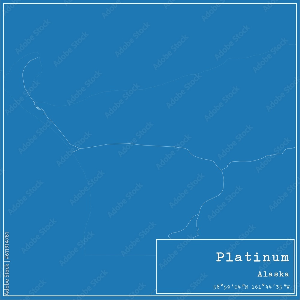Blueprint US city map of Platinum, Alaska. Blueprint US city map of Platinum, Alaska.