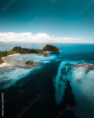 Beautiful drone photo of Coiba islands in Panama