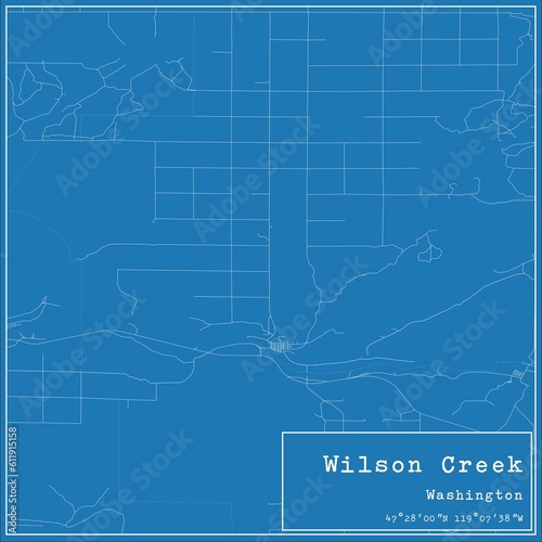 Blueprint US city map of Wilson Creek, Washington.