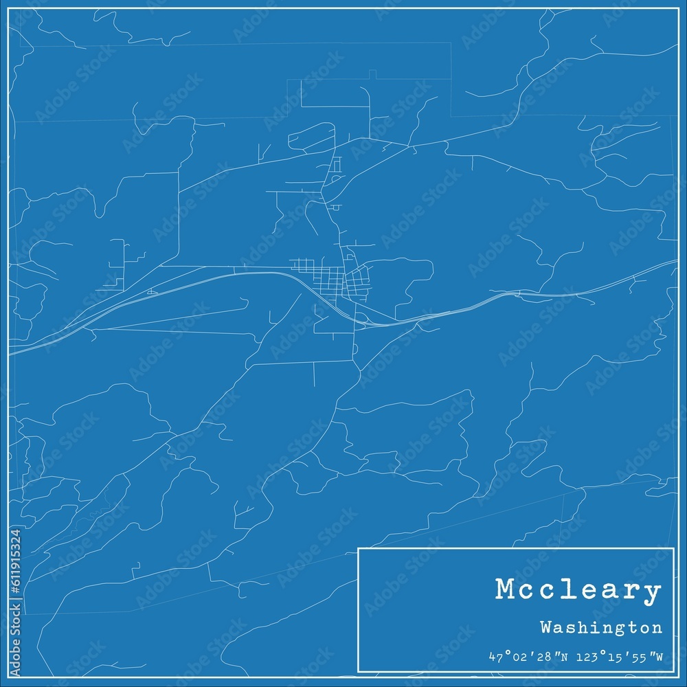 Obraz premium Blueprint US city map of Mccleary, Washington.