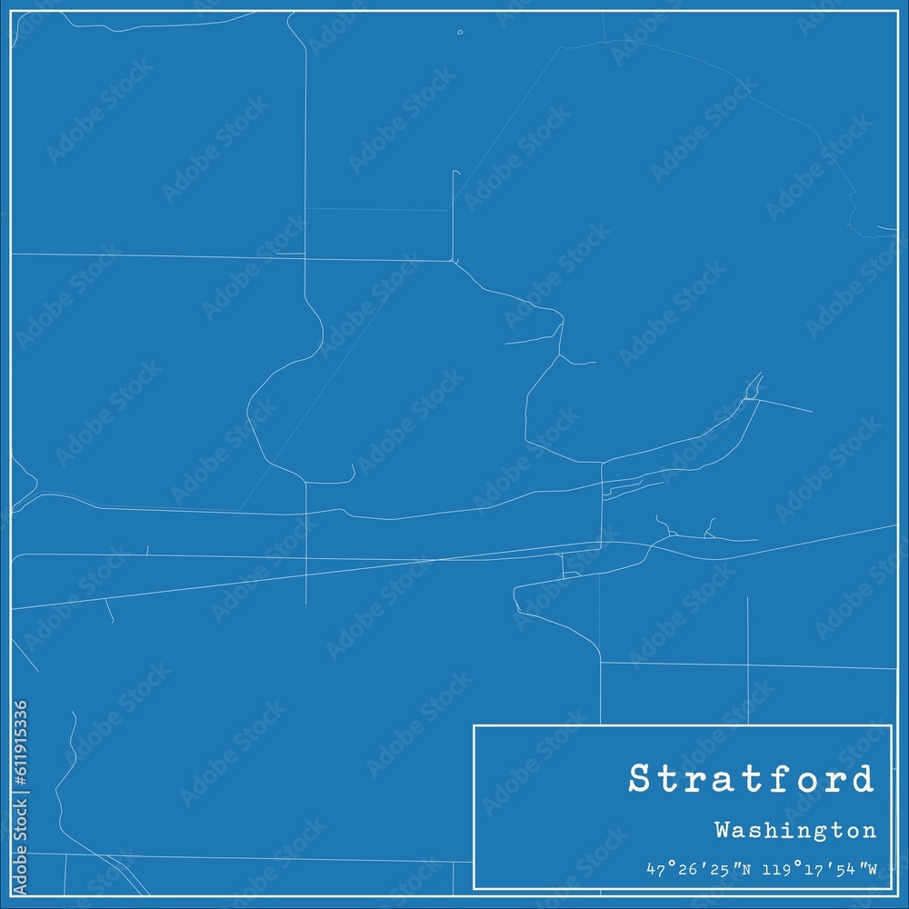 Fototapeta premium Blueprint US city map of Stratford, Washington.