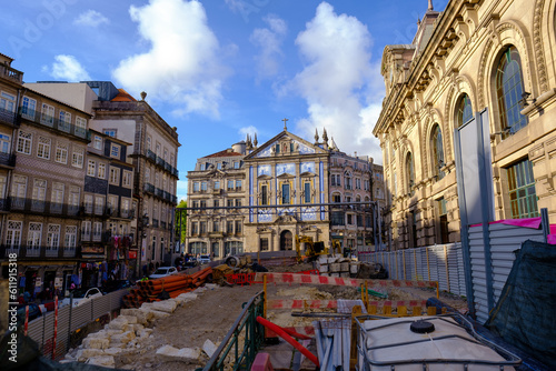 Metro works in the city of Porto, Portugal - 2023