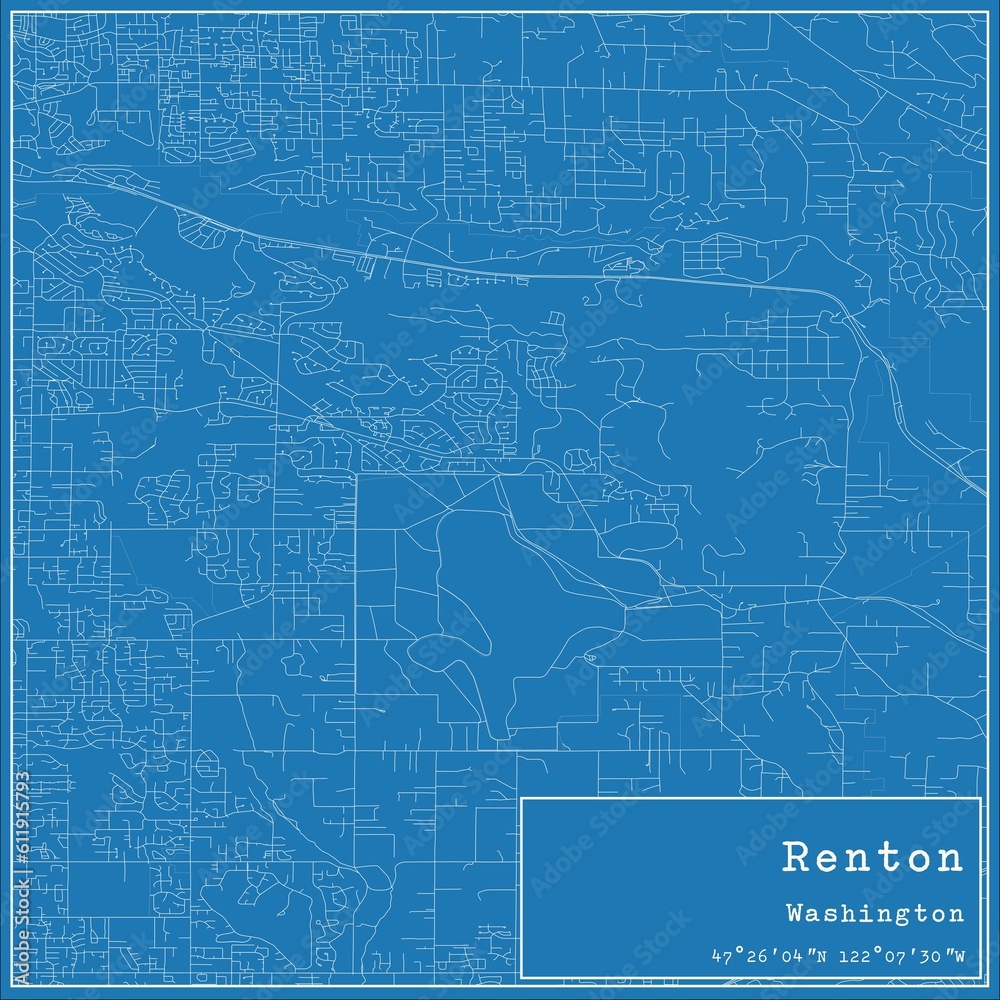 custom made wallpaper toronto digitalBlueprint US city map of Renton, Washington.