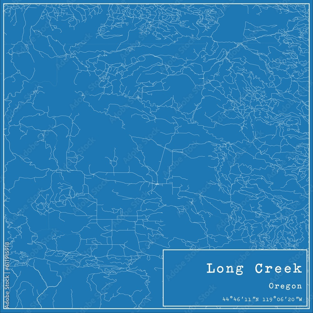 Blueprint US city map of Long Creek, Oregon. Blueprint US city map of Long Creek, Oregon.