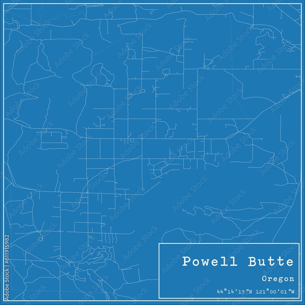 Blueprint US city map of Powell Butte, Oregon. Blueprint US city map of Powell Butte, Oregon.