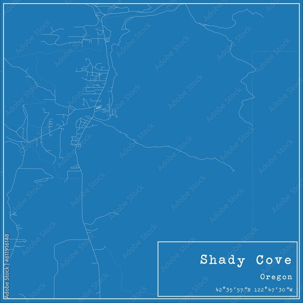 Obraz premium Blueprint US city map of Shady Cove, Oregon.