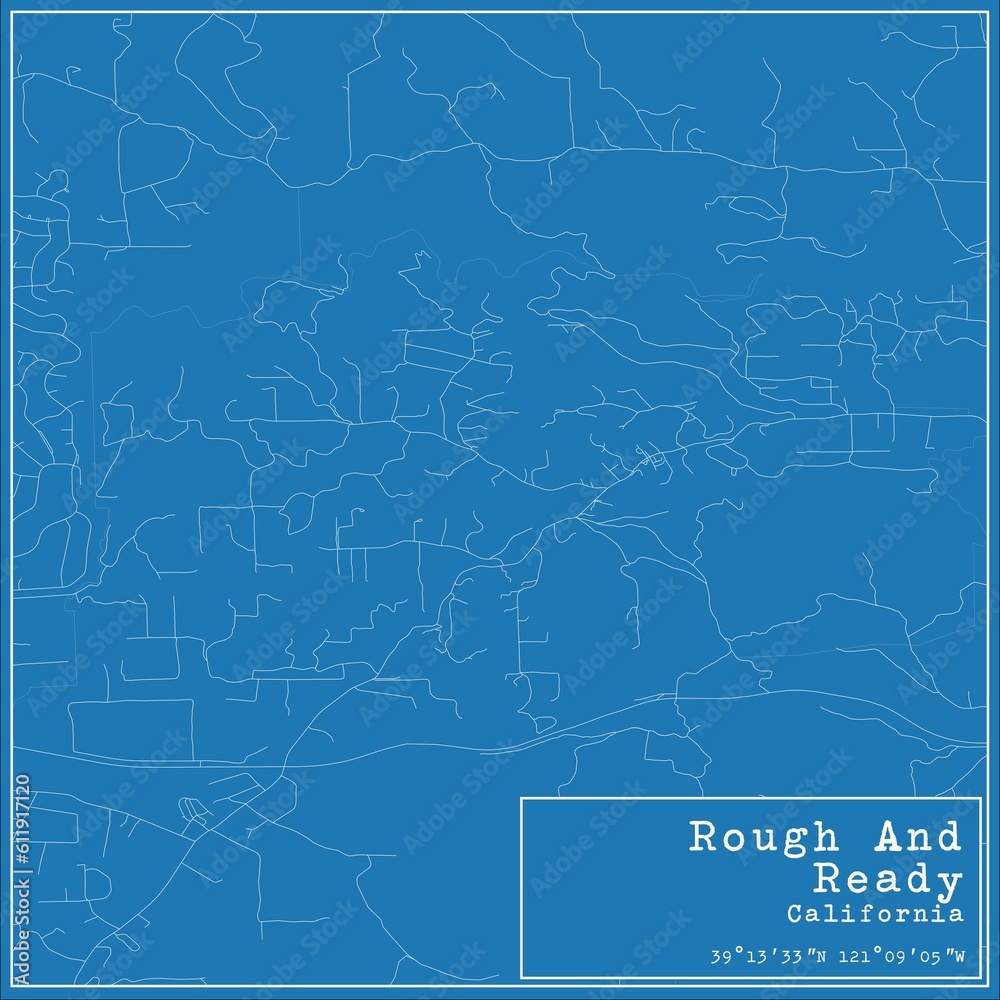 Blueprint US city map of Rough And Ready, California. Blueprint US city map of Rough And Ready, California.