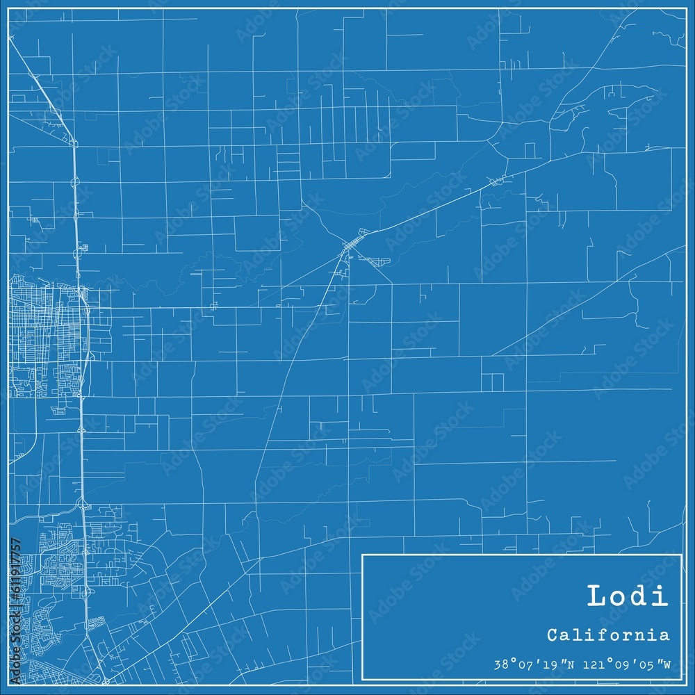 Blueprint US city map of Lodi, California. Blueprint US city map of Lodi, California.