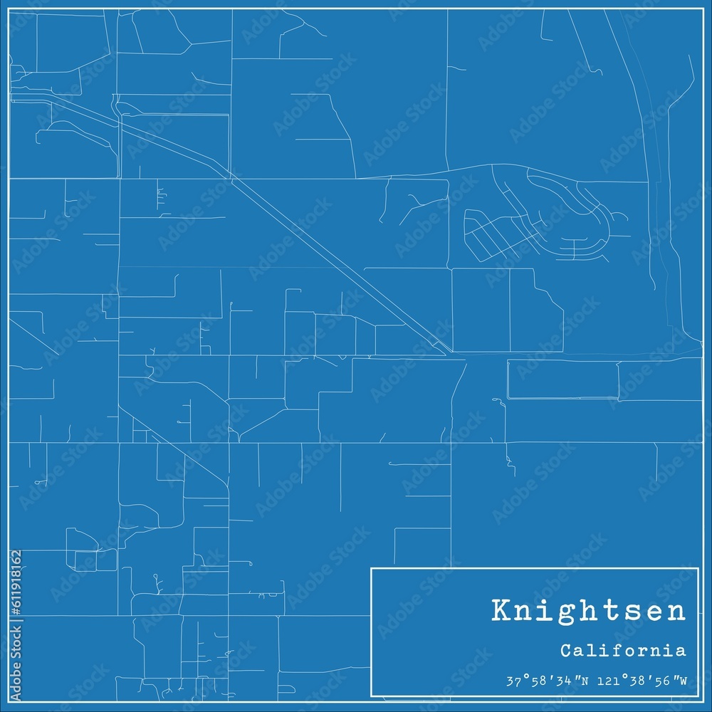 Blueprint US city map of Knightsen, California. - obrazy, fototapety, plakaty 