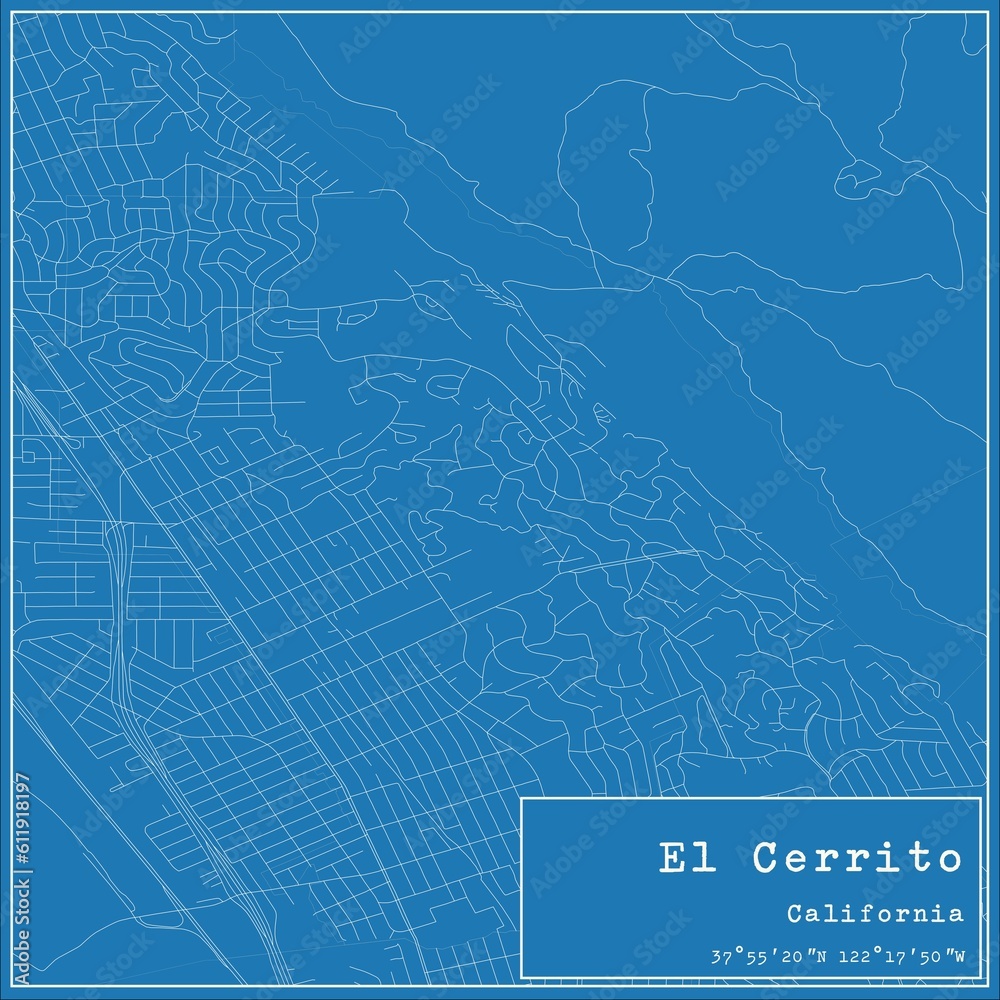 Blueprint US city map of El Cerrito, California. Blueprint US city map of El Cerrito, California.