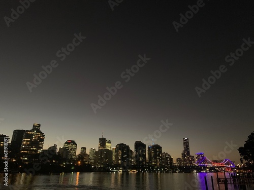 city skyline at night