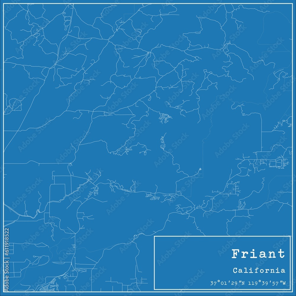 Blueprint US city map of Friant, California. Blueprint US city map of Friant, California.