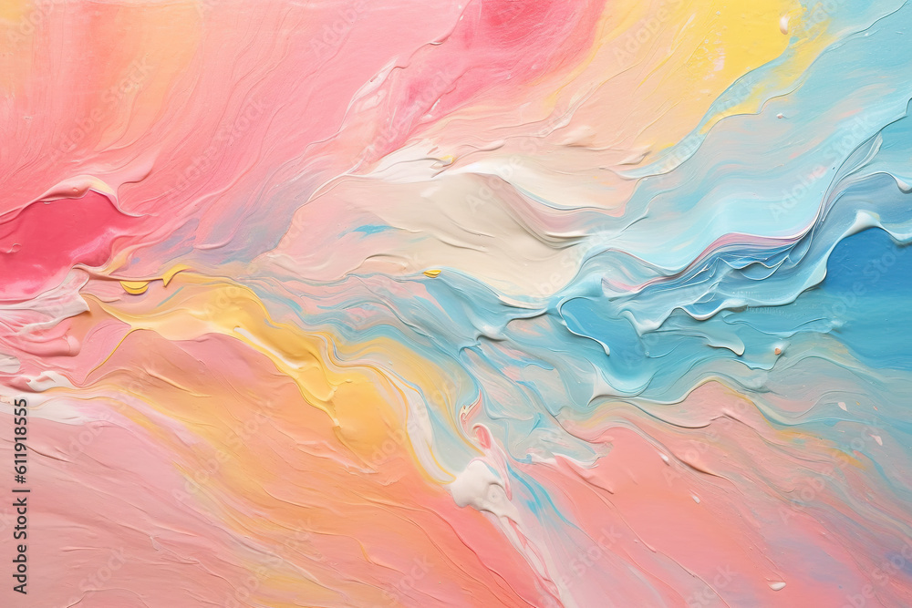 A close up of a painting of a wave of paint. Generative AI.