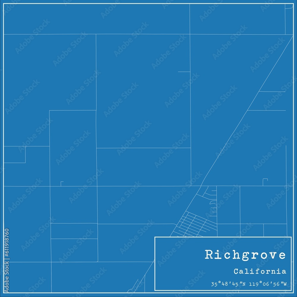 Blueprint US city map of Richgrove, California. Blueprint US city map of Richgrove, California.