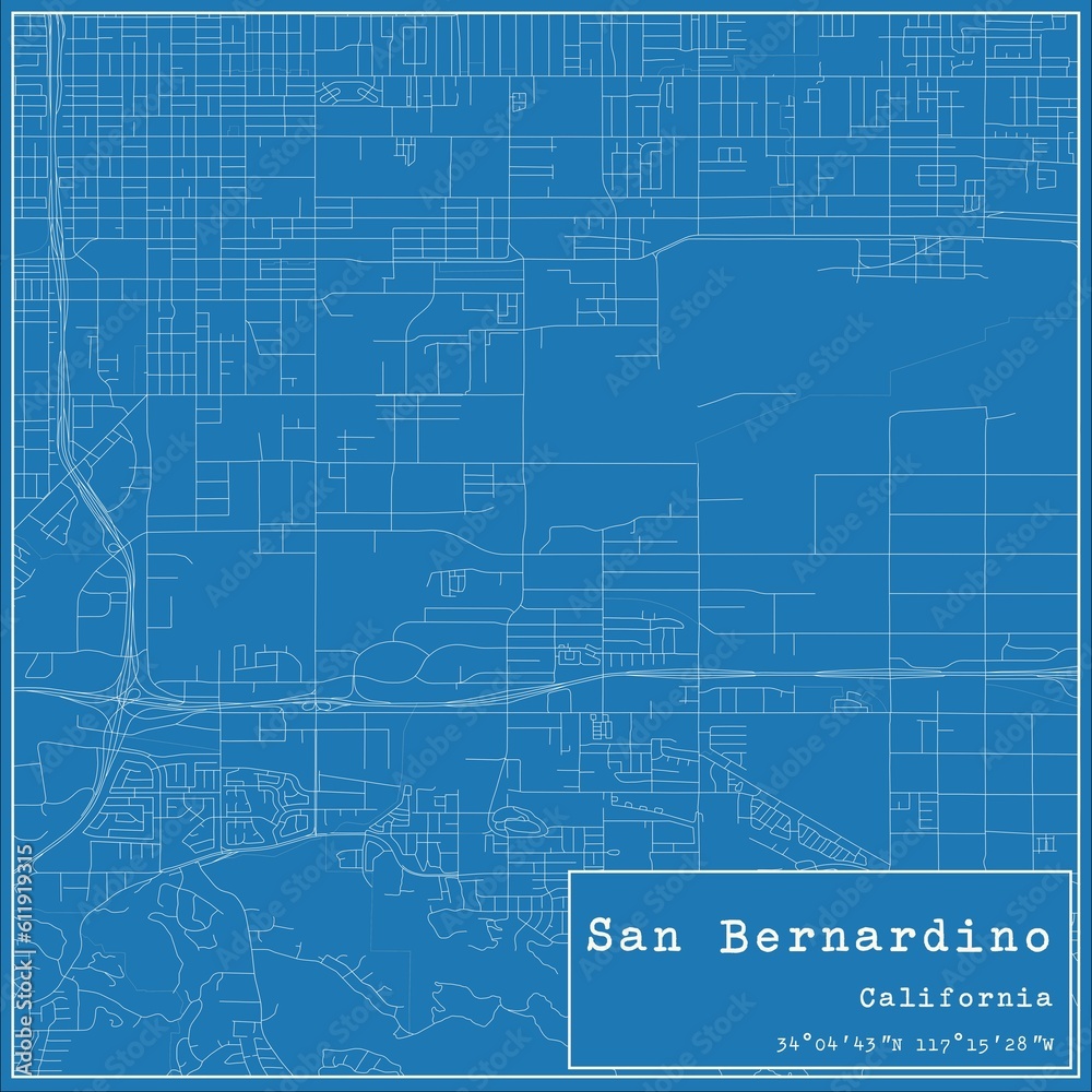 custom made wallpaper toronto digitalBlueprint US city map of San Bernardino, California.