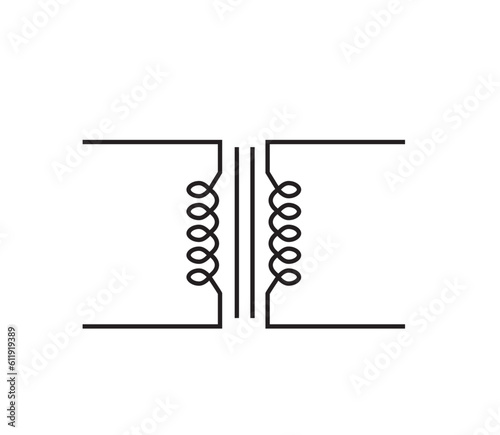 Alternating current and direct current icon vector logo design template