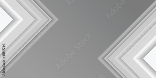 Gray gradient paper cut abstract background. White multi-layered right-angled triangles. Design element for template, card, cover, banner, poster, backdrop, wall. Vector illustration.