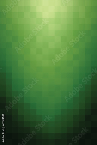 Abstract background with vertical pixel square shapes. Dark green mosaic pattern gradating to light green. Design texture elements for banners, covers, posters, backdrops, walls. Vector illustration.