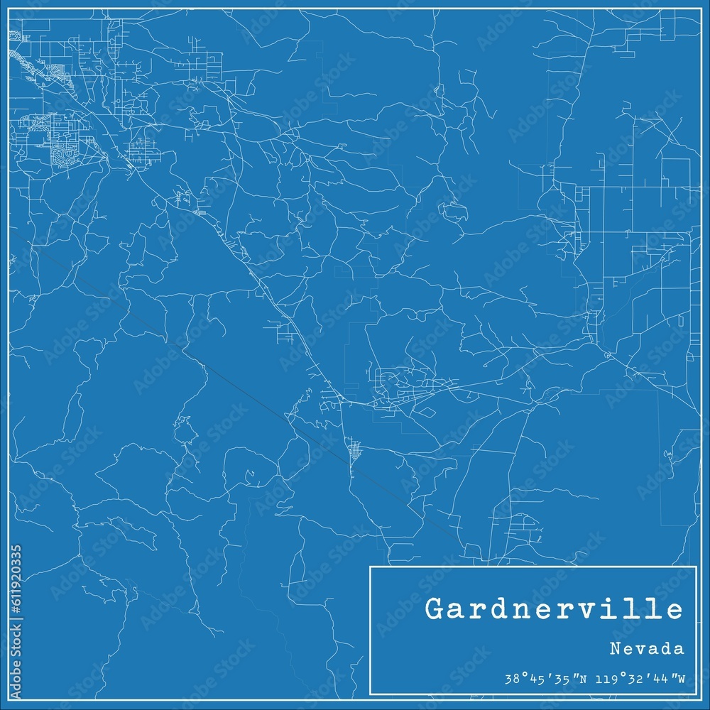Fototapeta premium Blueprint US city map of Gardnerville, Nevada.
