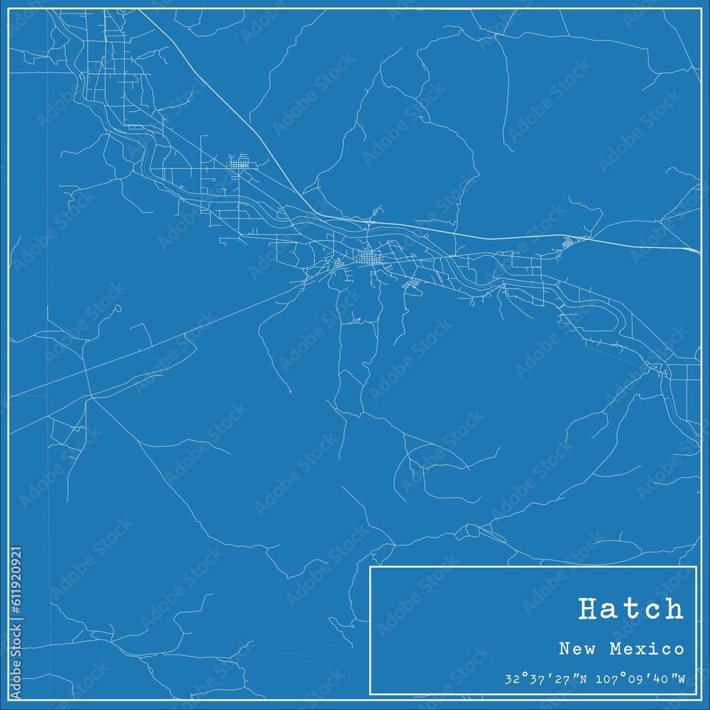 Blueprint US city map of Hatch, New Mexico. Blueprint US city map of Hatch, New Mexico.