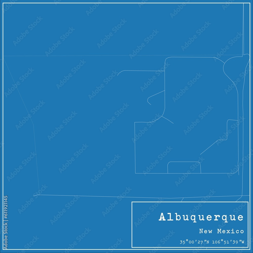 Fototapeta premium Blueprint US city map of Albuquerque, New Mexico.